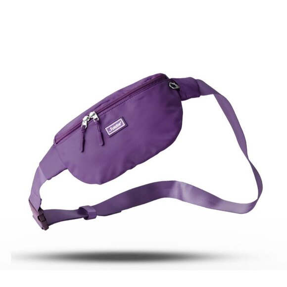 Foldie RFID Safe Purple Crossbody Fanny Pack With Cut-Resistant Strap & Lockable - Picture 1 of 4